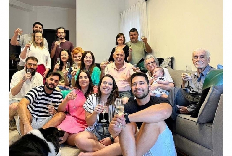 Famíla do professor reunida