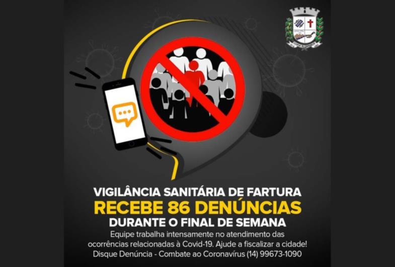 Vigilância Sanitária de Fartura recebe 86 denúncias durante o final de semana