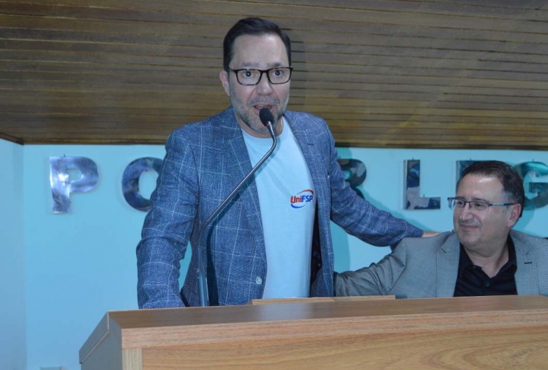 Reitor da UniFSP, Dr. Alexandre José Braga Chaddad e o prefeito de Avaré Roberto Araujo