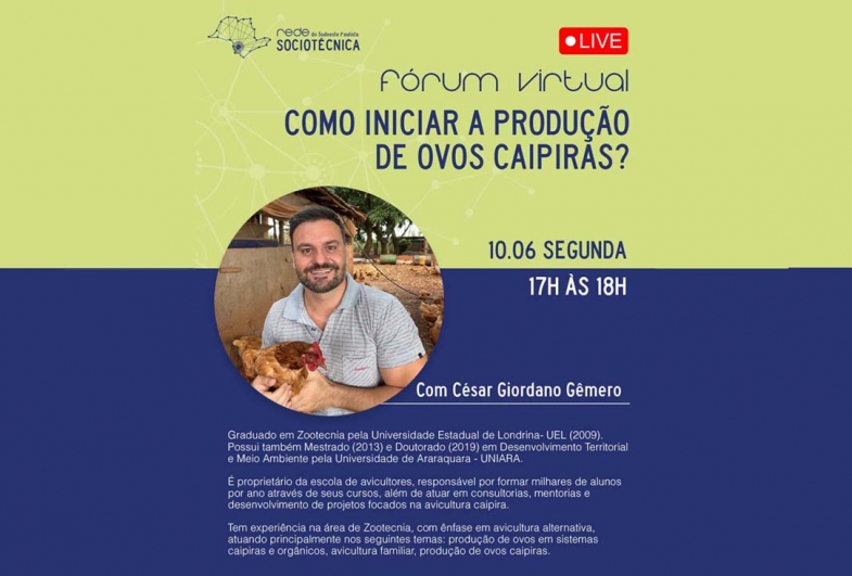 Fóruns Virtuais da Rede Sociotécnica do Sudoeste Paulista começam em 16 de junho com transmissão ao vivo no YouTube