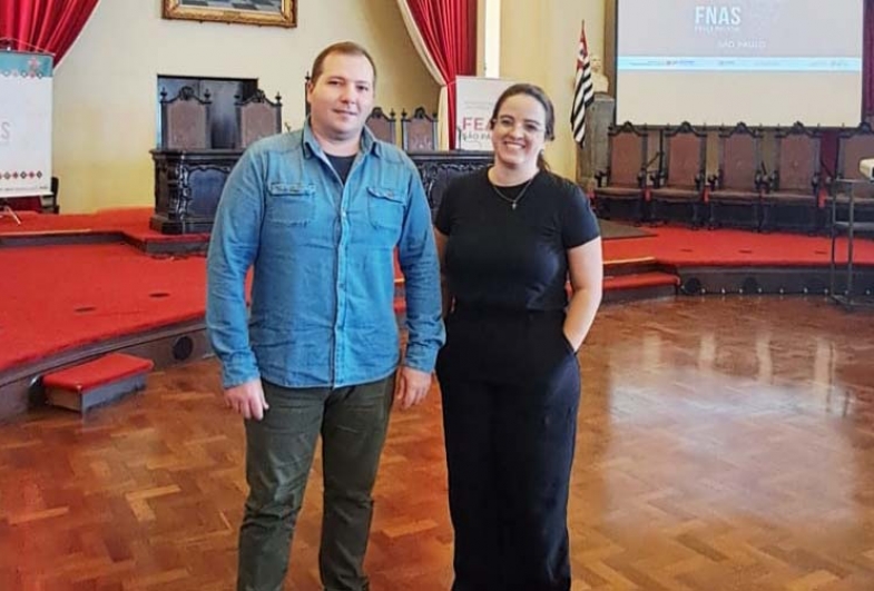 Estiveram presentes o secretário de Assistência Social de  Taguaí e a responsável pelas prestações de contas da pasta