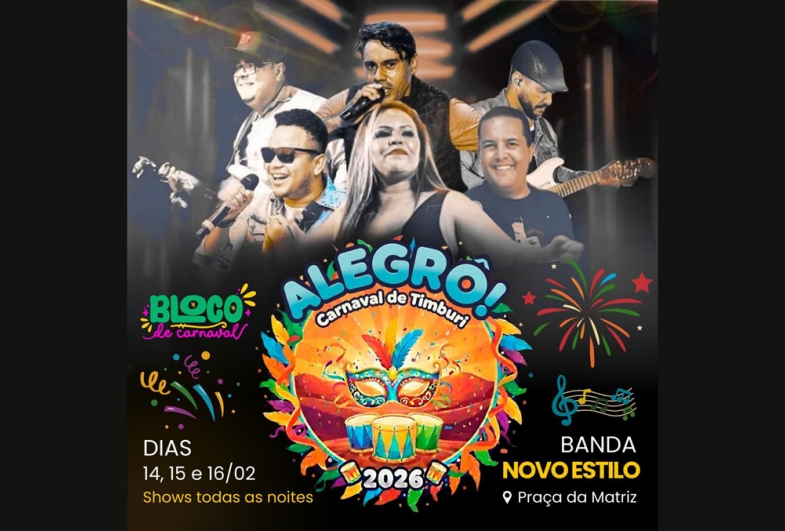 Carnaval 2026 em Timburi terá três dias de festa