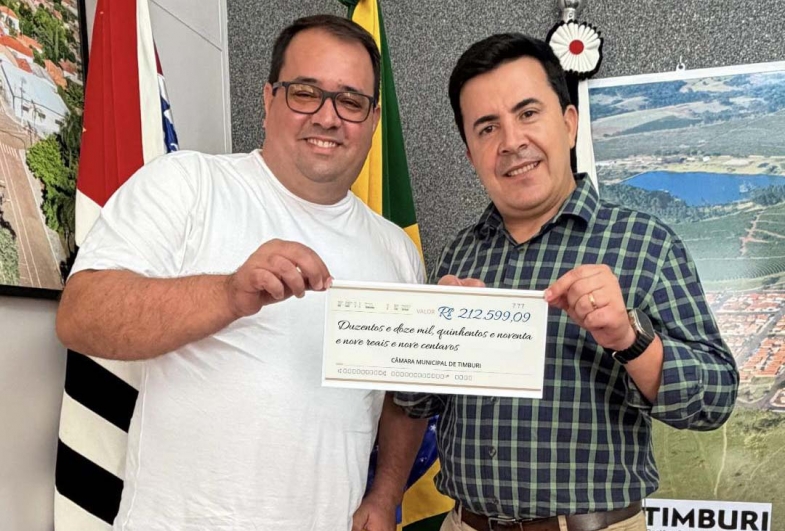 Câmara devolve mais de R$ 212 mil à Prefeitura de Timburi