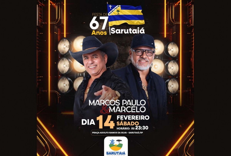 Sarutaiá inicia comemorações de 67 anos com shows e corrida neste final de semana