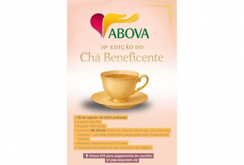 ABOVA de Avaré promove 10ª Edição do Chá Beneficente neste sábado, 30