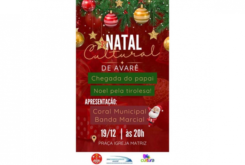 Papai Noel de tirolesa é uma das atrações do 3º Natal Cultural em Avaré