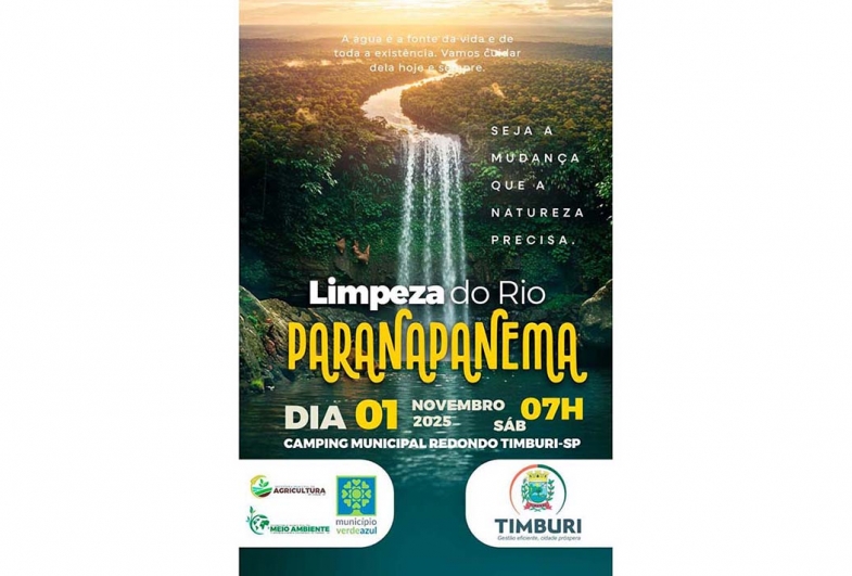 Timburi terá mutirão de limpeza do Rio Paranapanema neste sábado 