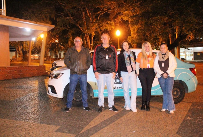 Uma das equipes que fez as abordagens