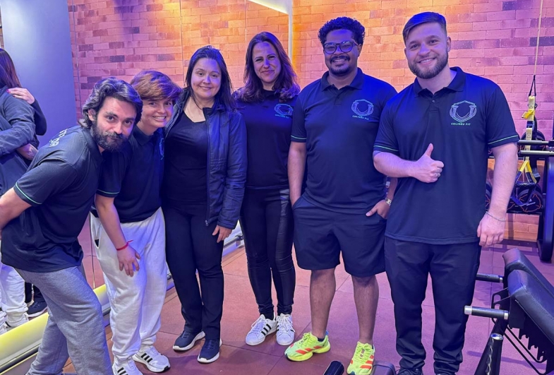 A equipe da Coliseu Fit: Leonardo, Pamela, Khezia,  Fernanda, Igor, Eduardo e Paulo