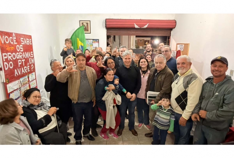 O deputado esteve com apoiadores durante sua agenda em Avaré