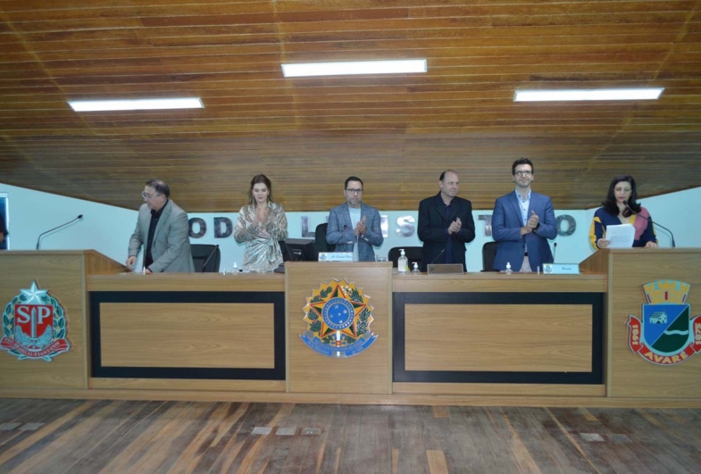 Prefeito de Avaré Roberto Araujo, Chanceler e vice-reitora jurídica da UniFSP, Dra. Maria Cristina Chaddad Botafogo, Reitor da UniFSP, Dr. Alexandre José Braga Chaddad, Prof. Mestre Irineu Leonardo Ju