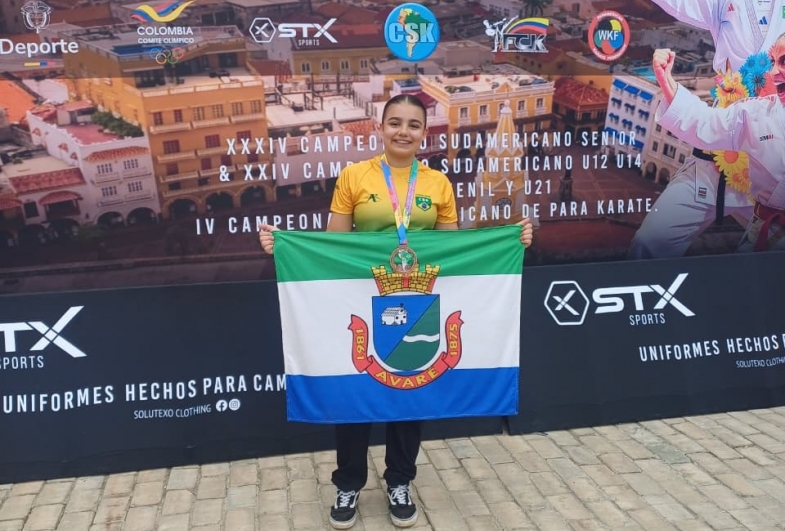 Atleta avareense conquista bronze no Sul-Americano de Karatê e garante vaga no Pan-Americano
