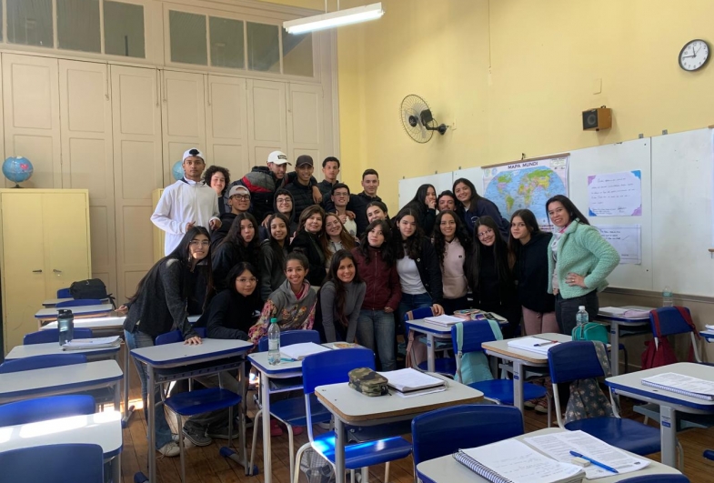 Alunos do 3º ano da EE Coronel Marcos Ribeiro