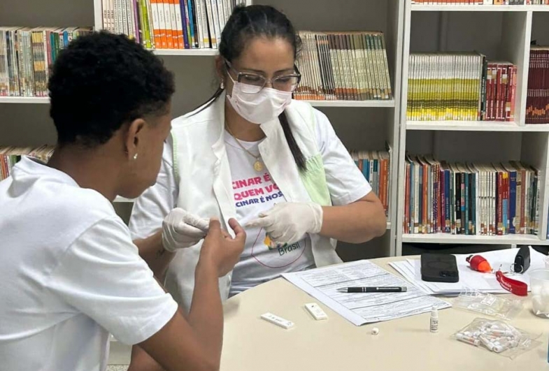 Testagem na escola João Gobbo Sobrinho
