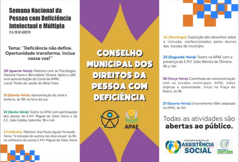 Conselho Minicipal dos Direitos da Pessoa com Deficiência junto com a APAE de Fartura promovem palestras
