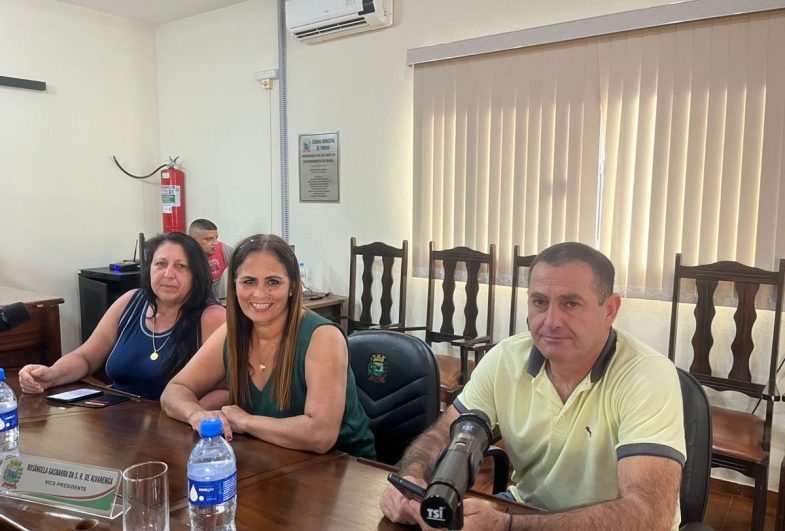 Vereadoras Leila Naldi, Preta e  vereador Rivael Leme dos Santos