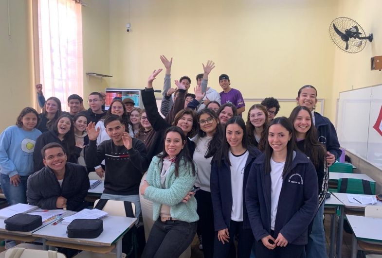 Alunos do 3º ano da EE Coronel Marcos Ribeiro