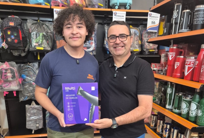 Caio, da Maré Express, ganhou um secador de cabelo