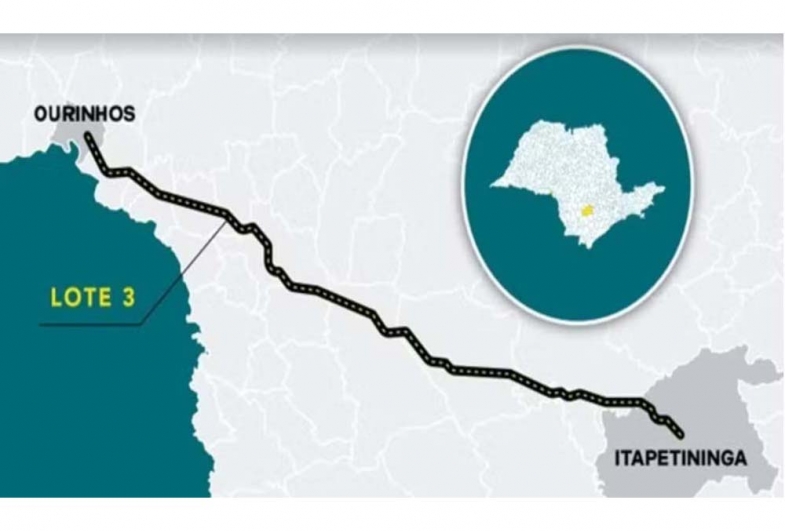 O Lote Paranapanema abrange trechos entre Ourinhos e Itapetininga, além de outros 11 municípios — Foto: Reprodução/Governo do Estado de São Paulo