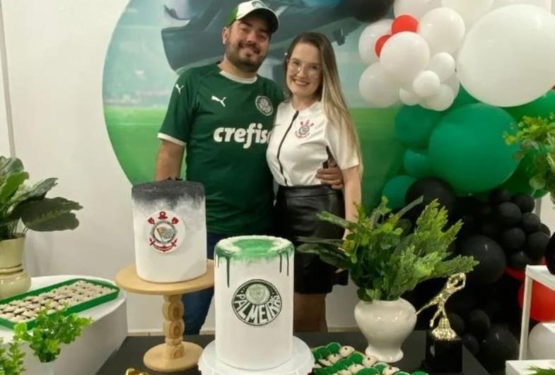 Noiva corintiana viraliza com votos de casamento para palmeirense citando Abel, Dudu e Mundial