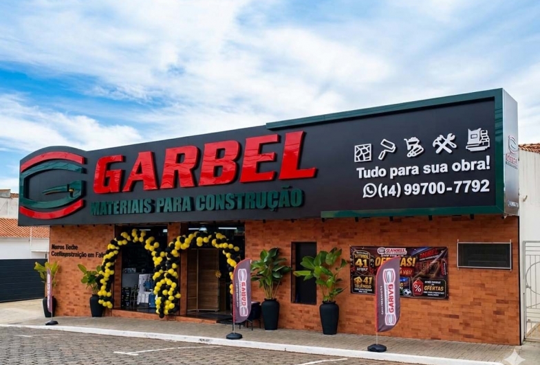 Garbel Materiais para Construção celebra 41 anos com mês inteiro de ofertas e programação especial em Fartura