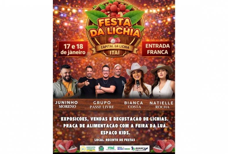 Itaí se prepara para celebrar a festa da lichia nos dias 17 e 18 de janeiro