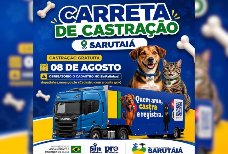 Prefeito João da Tapera anuncia castração gratuita para cães e gatos em Sarutaiá