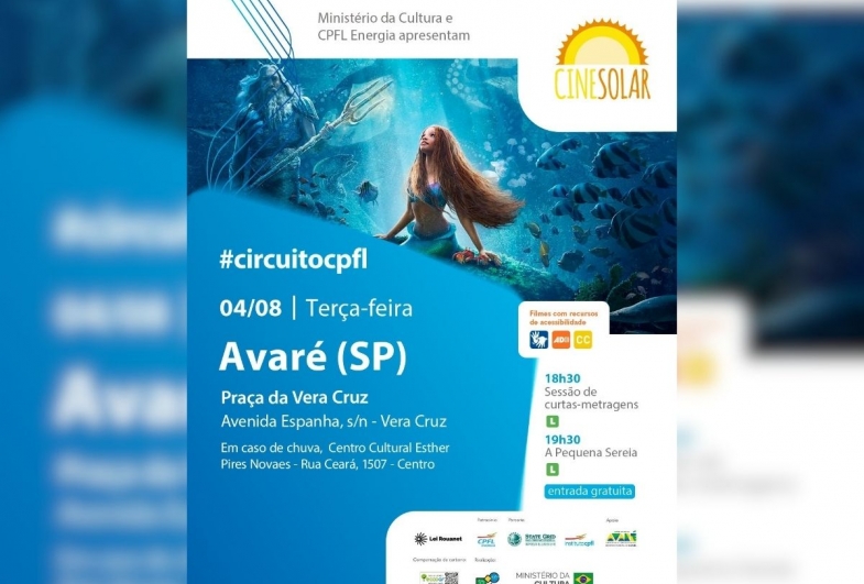 Avaré recebe CineSolar com programação gratuita no dia 4 de agosto