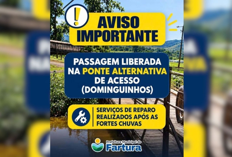 Ponte provisória é liberada após trabalhos de manutenção em Fartura
