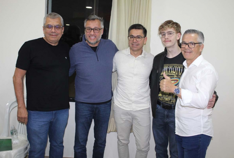 Ivan, deputado João Cury, Osmar,  Guilherme e Isnar Freschi