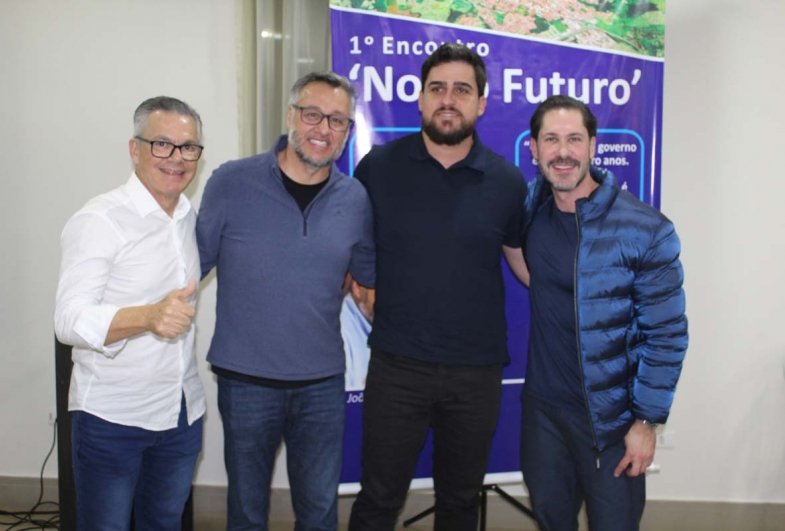 Isnar Freschi, deputado João Cury,  Maicon Cabral e Rodolfo Fanganiello