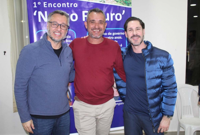 Deputado João Cury, Ariovaldo Leite e Rodolfo Fanganiello