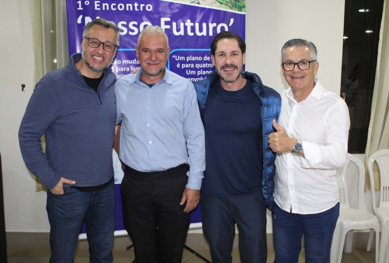Deputado João Cury, vereador Piruá,  Rodolfo Fanganiello e Isnar Freschi