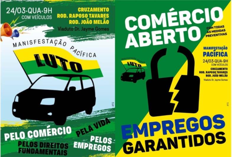 Associações comerciais marcam manifestação para a próxima quarta-feira