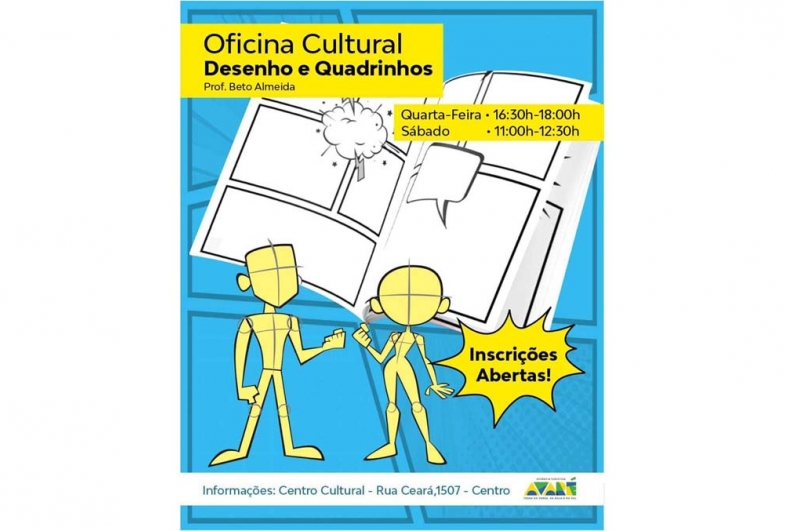 Centro Cultural de Avaré abre inscrições para Oficina de Desenho e Quadrinhos