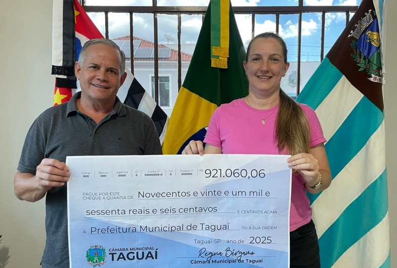 Câmara de Taguaí devolve mais de R$ 900 mil ao Executivo