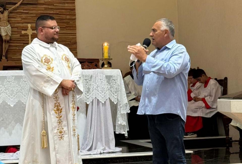 Prefeito João e padre Paulo