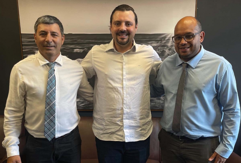 Presidente do ITESP, Lucas Bressanin, com Juliano e João