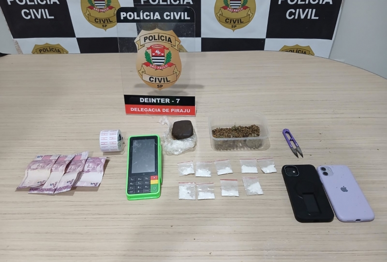 Investigação da Polícia Civil resulta em prisão por tráfico e apreensão de drogas em Piraju