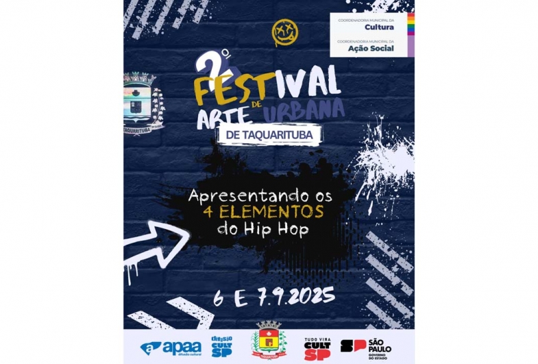 Taquarituba recebe o 2º Festival de Arte Urbana nos dias 6 e 7 de setembro