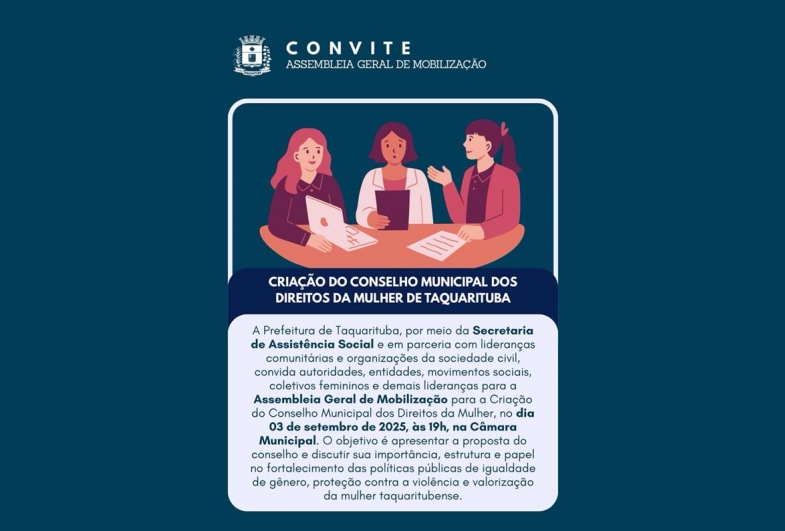 Taquarituba realiza assembleia para criação do Conselho Municipal dos Direitos da Mulher