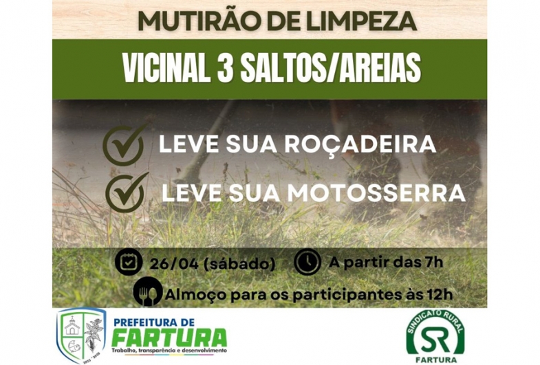 Mutirão de Limpeza continua em Fartura e mobiliza a comunidade
