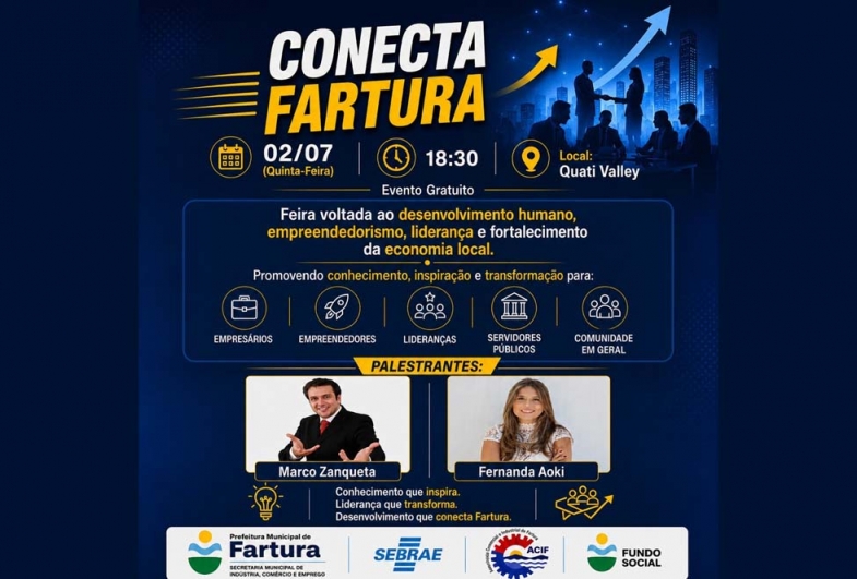 Conecta Fartura 2026 reúne especialistas para noite de inspiração, liderança e empreendedorismo