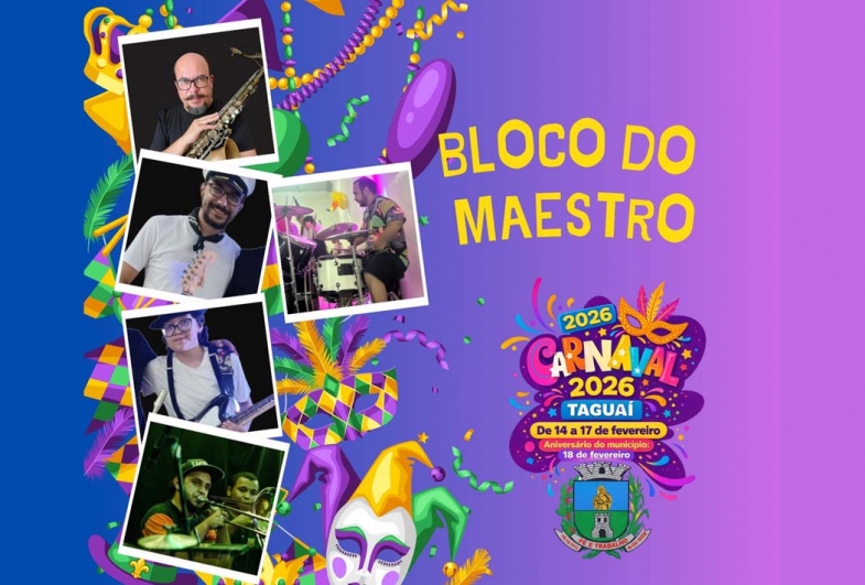 Carnaval de Taguaí 2026 será realizado de 14 a 17 de fevereiro