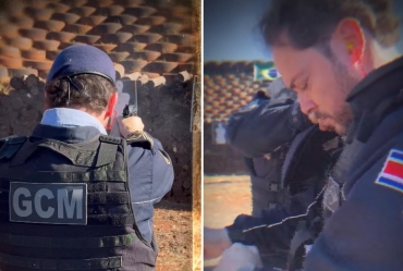 Éder Miano entrega novas pistolas à equipe da GCM de Taquarituba