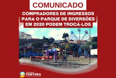 Atenção: Compradores de ingressos para o parque de diversões em 2020 podem trocá-los a partir de hoje (20)