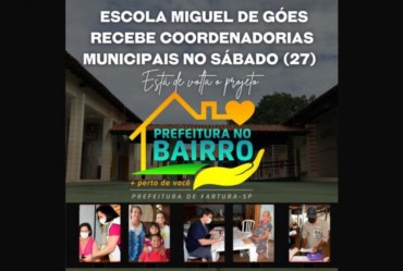 Nova data: Prefeitura no Bairro será realizado sábado (27) na Escola Miguel de Góes