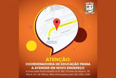 Coordenadoria de Educação passa a atender em novo endereço