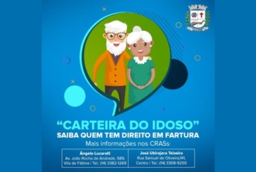 “Carteira do Idoso” saiba quem tem direito em Fartura