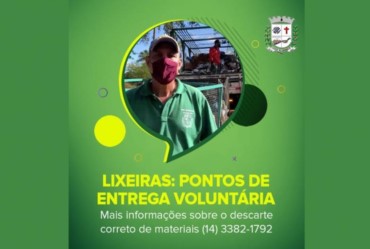 Coordenadoria de Agricultura e Meio Ambiente orienta moradores quanto ao uso das Lixeiras (PEV)